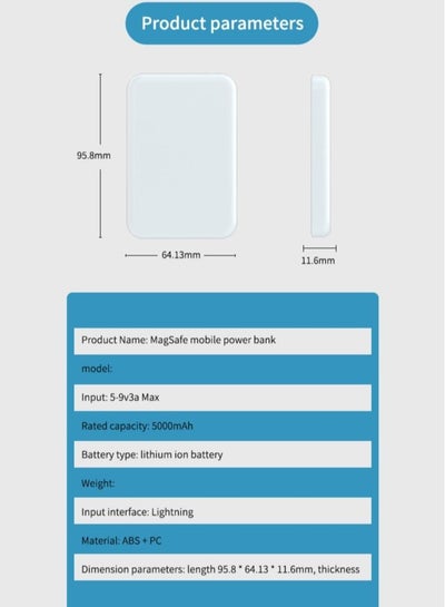 Magnetic Wireless Power Bank PD Fast Charging Attachable External Charger for iPhone Pro Max and Mini